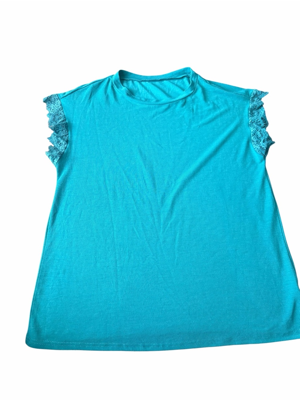 Cupshe Teal Lace Sleeve Tank Top size small